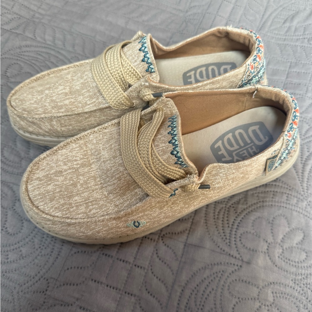 Hey Dude Tan Sneakers Textured Slip-On